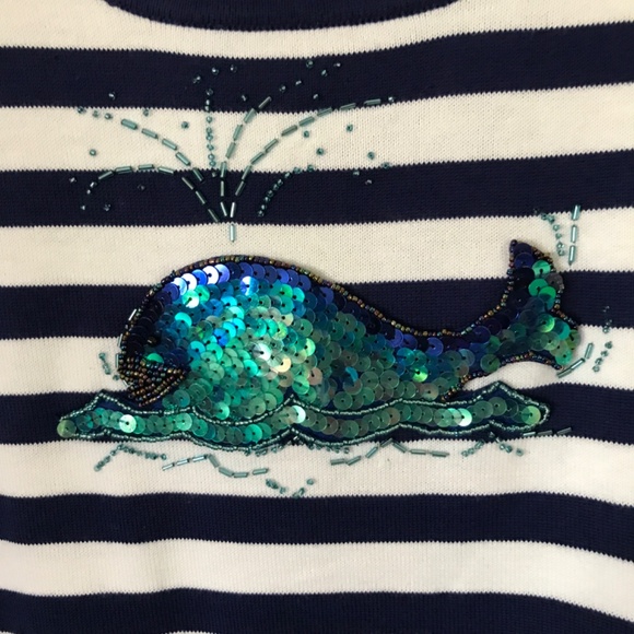 Quacker Factory 1X knit top nautical whale sequins - Picture 3 of 4